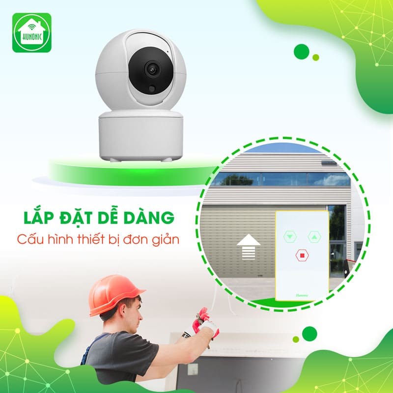 Combo Công Tắc Cửa Cuốn Hunonic Màu Trắng Kết Hợp Camera Icat Mini 7 cong tac cua cuon hunonic trang camera icatmini 2