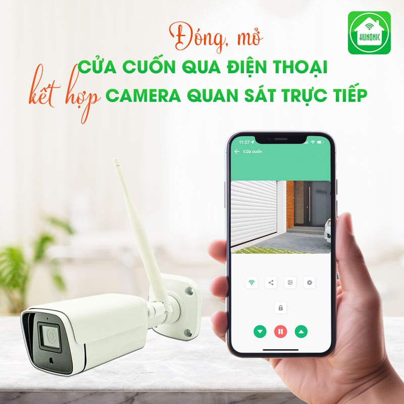 Combo Công Tắc Cửa Cuốn Hunonic Màu Đen Kết Hợp Camera Icat Outdoor 6 Công tắc cửa cuốn kết hợp camera icat Outdoor