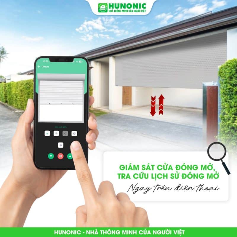 Công Tắc Cửa Cuốn Wifi Hunonic Door S - Phiên Bản Mới 2026 25 cua cuon hunonic S3